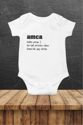 Amca Baba Yarısı Hediyenza Özel Tasarım Bebek Zıbın Pamuklu Çıtçıtlı Body Bebek Hediye - 1