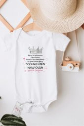 Canım Babam Doğum Günü Pembe Hediyenza Özel Tasarım Bebek Zıbın Pamuklu Çıtçıtlı Body Bebek Hediye - 1