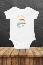 Uyurken Beni Seyrettiğinizi Biliyorum Hediyenza Özel Tasarım Bebek Zıbın Pamuklu Çıtçıtlı Body Bebek Hediye - 1