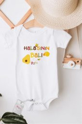 Halasının Balı Hediyenza Özel Tasarım Bebek Zıbın Pamuklu Çıtçıtlı Body Bebek Hediye - 1