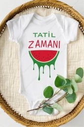 Tatil Zamanı Hediyenza Özel Tasarım Bebek Zıbın Pamuklu Çıtçıtlı Body Bebek Hediye - 1