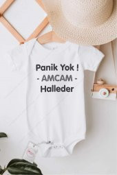 Panik Yok Amcam Halleder Hediyenza Özel Tasarım Bebek Zıbın Pamuklu Çıtçıtlı Body Bebek Hediye - 1