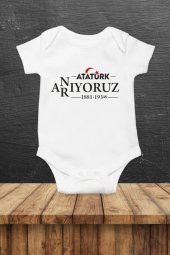 Atatürk Arıyoruz Anıyoruz Hediyenza Özel Tasarım Bebek Zıbın Pamuklu Çıtçıtlı Body Bebek Hediye - 1