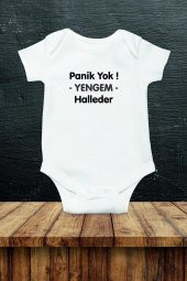 Panik Yok Yengem Halleder Hediyenza Özel Tasarım Bebek Zıbın Pamuklu Çıtçıtlı Body Bebek Hediye - 1