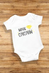 Minik Civcivim Hediyenza Özel Tasarım Bebek Zıbın Pamuklu Çıtçıtlı Body Bebek Hediye - 1