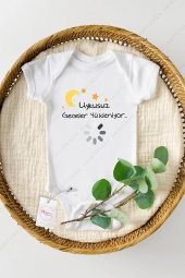 Uykusuz Geceler Yükleniyor Hediyenza Özel Tasarım Bebek Zıbın Pamuklu Çıtçıtlı Body Bebek Hediye - 1