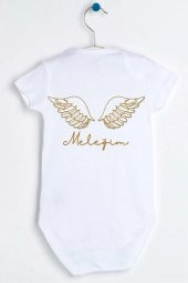 Meleğim Hediyenza Özel Tasarım Bebek Zıbın Pamuklu Çıtçıtlı Body Bebek Hediye - 1