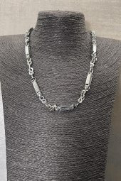 FRNCH 316L Çelik İtalyan Model Gümüş Renkli Erkek Kolye FRJ30573-673-A - 2