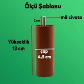 Aspen 6lı Set Mobilya TV Ünitesi Çekyat Koltuk Kanepe Destek Ayağı 12 cm Kahverengi Baza Ayak - 4