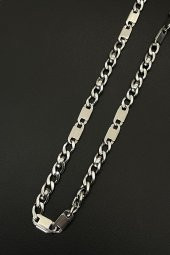 FRNCH 316L Çelik İtalyan Model Gümüş Renkli Erkek Kolye FRJ30582-682-A - 1