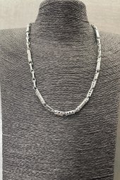 FRNCH 316L Çelik İtalyan Model Gümüş Renkli Erkek Kolye FRJ30590-690-A - 2