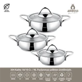 Amboss Stone 6 Parça Paslanmaz Çelik Sahan Seti - 5