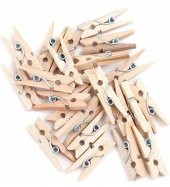 Puti Ahşap Küçük Mandal Natural 24 LÜ 4674 - 1