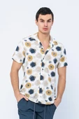 Erkek Desenli Bürümcük Kumaş Apach Yaka Havai Gömlek - 1