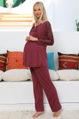 Lohusasepeti MOMMYSH® 55303 Elegance Dantel Kollu Lohusa Pijama Takımı - 2