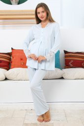 MOMMYSH® 55304 Dream Dantel Yaka Lohusa Pijama Takımı - 8