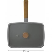Neoflam Fika Dikdörtgen Tava 29CM Cam Kapaklı Gri D-NEOG129R - 1