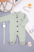 Müslin Emzik Askılı Bebek Tulum Unisex 1094 - 8