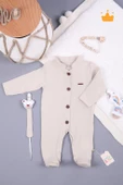 Müslin Emzik Askılı Bebek Tulum Unisex 1094 - 1