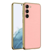 Galaxy S23 Kılıf Deri Görünümlü Kenarları Elektroplating Kaplama Zore Fizyon Kılıf thumbnail 5