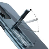 Galaxy S23 Kılıf Kamera Korumalı Şeffaf Tasarımlı Lego Standlı Kapak - 8