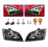 Ford Focus 2 Ön Far Lamba Siyah Zemin Sağ Sol Takım 20052008 - 1