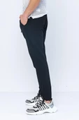 Erkek Regular Fit Fermuarlı ve Bağcıklı Bürümcük Kumaş Rahat Jogger Pantolon - 3