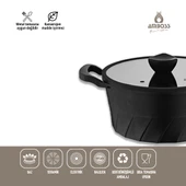 Kuvars 7 Parça Döküm Tencere Tava Seti - Siyah - 3