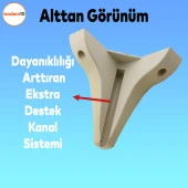 Endülüs Mobilya Kanepe Sehpa TV Ünitesi Baza Koltuk Ayağı Krem Renk 15 cm Ayak thumbnail 5