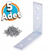 Mobilya Duvar Dolap Raf Köşe Bağlantı Sabitleme L Demir Köşebent Demir Gönye 45x45x15 mm (5 ADET) - 1
