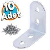 Mobilya Duvar Dolap Raf Köşe Bağlantı Sabitleme L Demir Köşebent Metal Gönye 30x30x17 mm (10 ADET) - 1