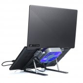 TX ACNBPS03 TX6x Yükseklik Ayarlı, RGB Fanlı,11"-15,6" Uyumlu, Alümin Katlanabilir Notebook Soğutucu - 2