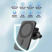 Coofbe Super Şarj Magsafe Uyumlu İphone 12 12 Pro Max Şarj Araç Kablosuz Şarj Araç Tutucu Araç Şarj - 4