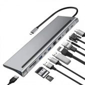Coofbe 87W Masaüstü 11in1 Hub TYPE-C Çoğaltıcı Dönüştürücü Hub 5Gbps 4K HD VGA SD Dönüştürücü Hub - 2
