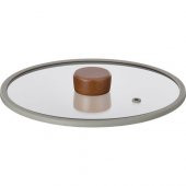 Neoflam Fika 24CM Düz Silikon Çerçeveli Cam Kapak Gri - 2
