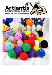 Ponpon 30 mm 50 Li 1 Paket Karışık Renk Pon Pon 30 mm Pompom 3 cm Elişi Etkinliği Anasınıfı Kreş Okul Öncesi Pom Pom - 3