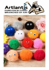 Ponpon 30 mm 50 Li 1 Paket Karışık Renk Pon Pon 30 mm Pompom 3 cm Elişi Etkinliği Anasınıfı Kreş Okul Öncesi Pom Pom - 5