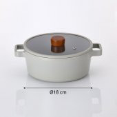 Neoflam Fika Alüminyum Döküm Tencere Gri Cam Kapaklı 18CM D-NEOG18C - 4