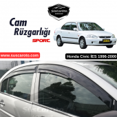 Honda Civic İES EK 1996-2000 Uyumlu Mugen Cam Rüzgarlığı Seti Piano Black 4lü İthal - 1