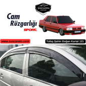 Tofaş Şahin Doğan Kartal 131 Uyumlu Mugen Cam Rüzgarlığı Seti Piano Black 4lü İthal - 1