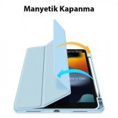 Coofbe Manyetik Kapaklı Kalem Yerli Standlı iPad 10.2 2022 Kılıf Şeffaf Arka Kapaklı iPad 10.2 Tablet Kılıf - 9