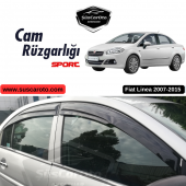 Fiat Linea 2007-2015 Uyumlu Mugen Cam Rüzgarlığı Seti Piano Black 4lü İthal - 1