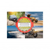 3 Modlu 3 Renk Kombo 51W Kırmızı Yuvarlak Off Road  Çalışma Tekne -Beyaz/mavi-Kırmızı/flaş Işık AA138 - 5