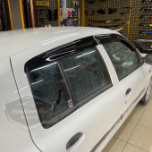 Renault Clio 2 Symbol Hb&Sedan 1998-2008 Uyumlu Mugen Cam Rüzgarlığı Seti Piano Black 4lü İthal - 7