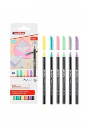 6lı Set Pastel Renkler 1200 Ince Uçlu Keçeli Kalem Grafik Kalemi - 1