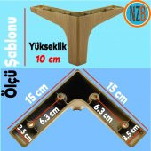 Mobilya Kanepe Sehpa TV Ünitesi Baza Koltuk Ayağı Ahşap Desenli Açık Ceviz Renk 10 cm Ayak - 3