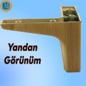 Mobilya Kanepe Sehpa TV Ünitesi Baza Koltuk Ayağı Ahşap Desenli Açık Ceviz Renk 10 cm Ayak - 4