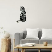 Veraart Aynalı Geometrik Kedi Ahşap Katmanlı Duvar Dekoru 60 cm - 6
