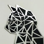 Veraart Aynalı Geometrik Kedi Ahşap Katmanlı Duvar Dekoru 60 cm - 8