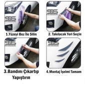 Her Araca Uyumlu Ithal Piano Black 6lı Kanatlı Tampon Bıçağı - 9
